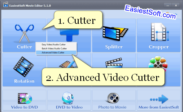 Video Clip Cutter, select Advanced Vicdeo Cutter
