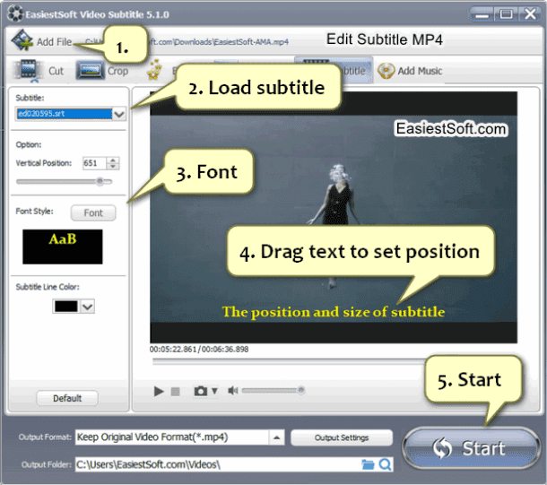 How to edit subtitle mp4 movie on Windows 10