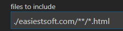 VS Code Files to include .html extension only
