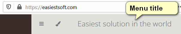menu title position in the web page